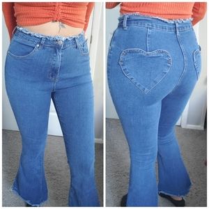 Heart pocket jeans